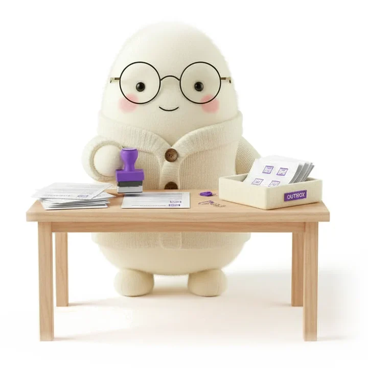 Drop stamping a stack of applications at a desk